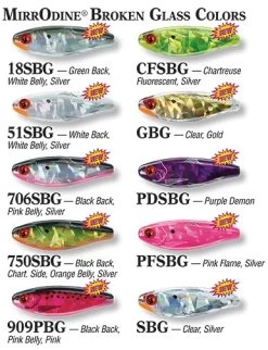 MirrOlure MirrOdine Broken Glass 17MRBG Suspending Twitchbait -go fishing BrokenGlass