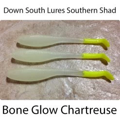 Down South Southern Shad Lures -go fishing Down South Lures Southern Shad Bone Glow Chartreuse