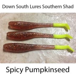 Down South Southern Shad Lures -go fishing Down South Lures Southern Shad Spicy Pumpkinseed