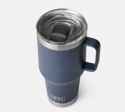 Yeti Rambler 30oz Travel Mug W/Stronghold Lid -go fishing Navy 12