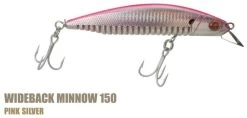 Ocean Born Wideback Minnow 150mm Floating -go fishing PinkSilver