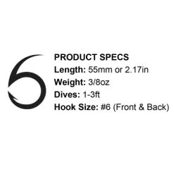 6th Sense Curve Finesse Squarebill Crankbait -go fishing Product Specs