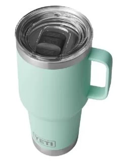 Yeti Rambler 20oz Travel Mug W/Stronghold Lid -go fishing Seafoam 9