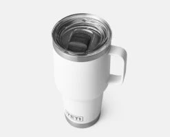 Yeti Rambler 30oz Travel Mug W/Stronghold Lid -go fishing White 7